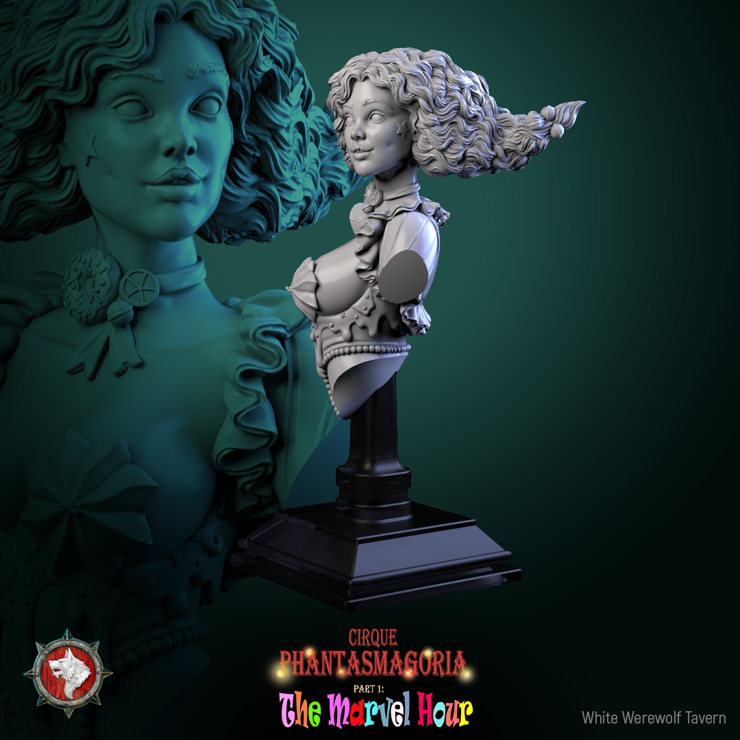 Madame Pachadora Bust mit Base - aus der Reihe Cirque Phantasmagoria 1 - White Werewolf Tavern