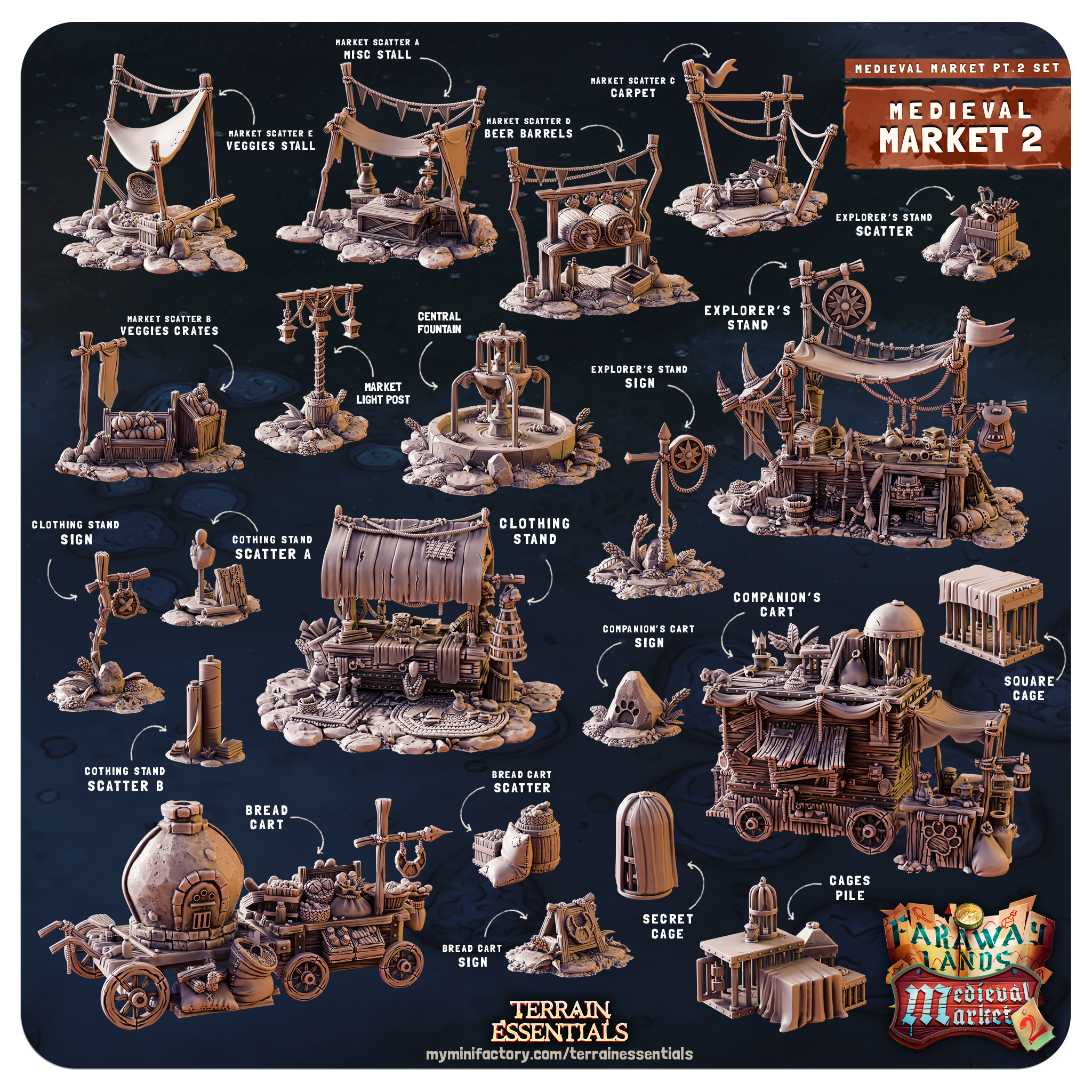 Medieval Market II. - von Terrain Essentials by Cast n Play