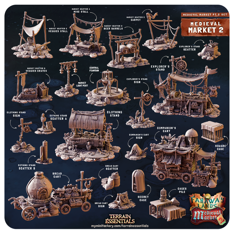 Medieval Market II. - von Terrain Essentials by Cast n Play