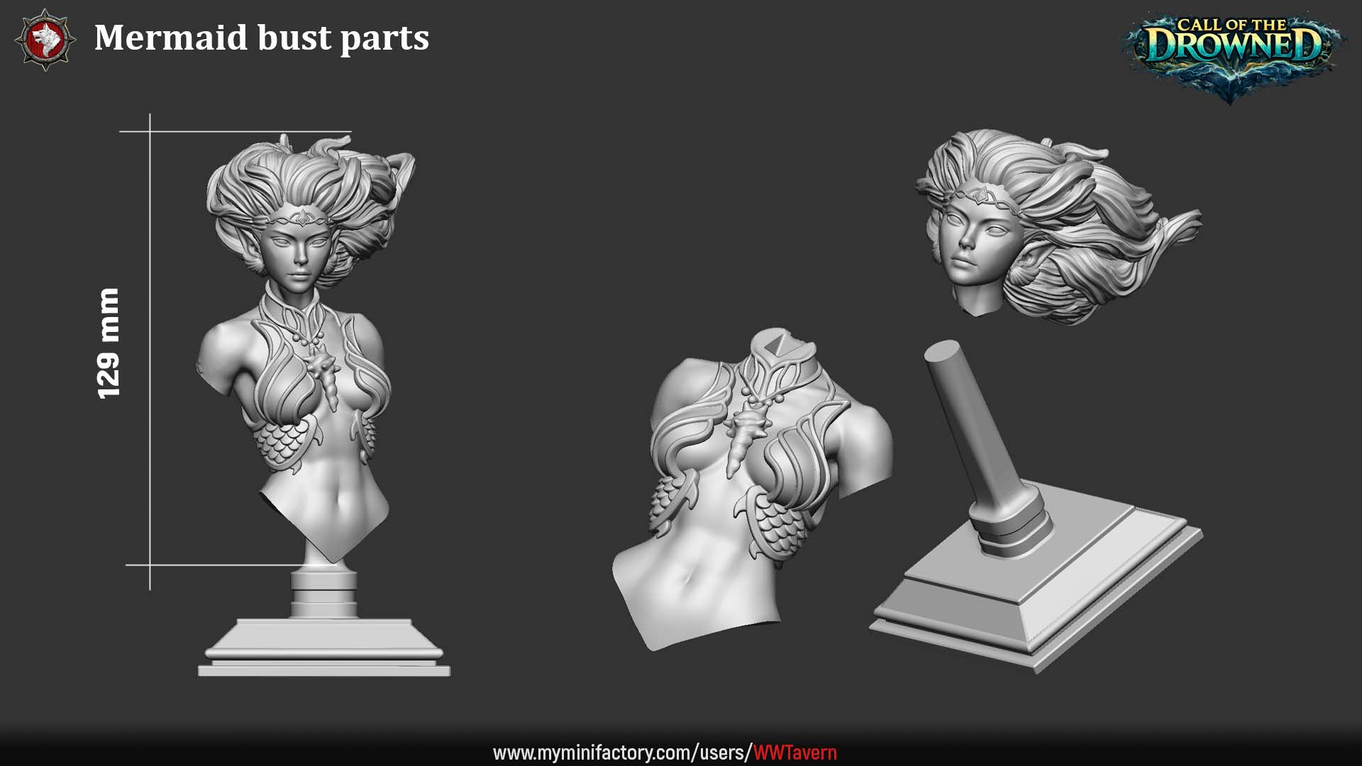 Mermaid Bust - Call of the Drowned - White Werewolf Tavern