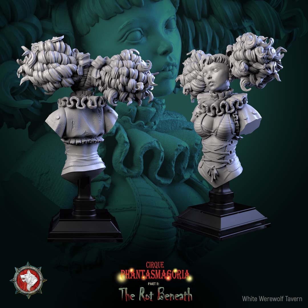Madame Pachadora Bust with Base - from the series Cirque Phantasmagoria 1 - White Werewolf Tavern