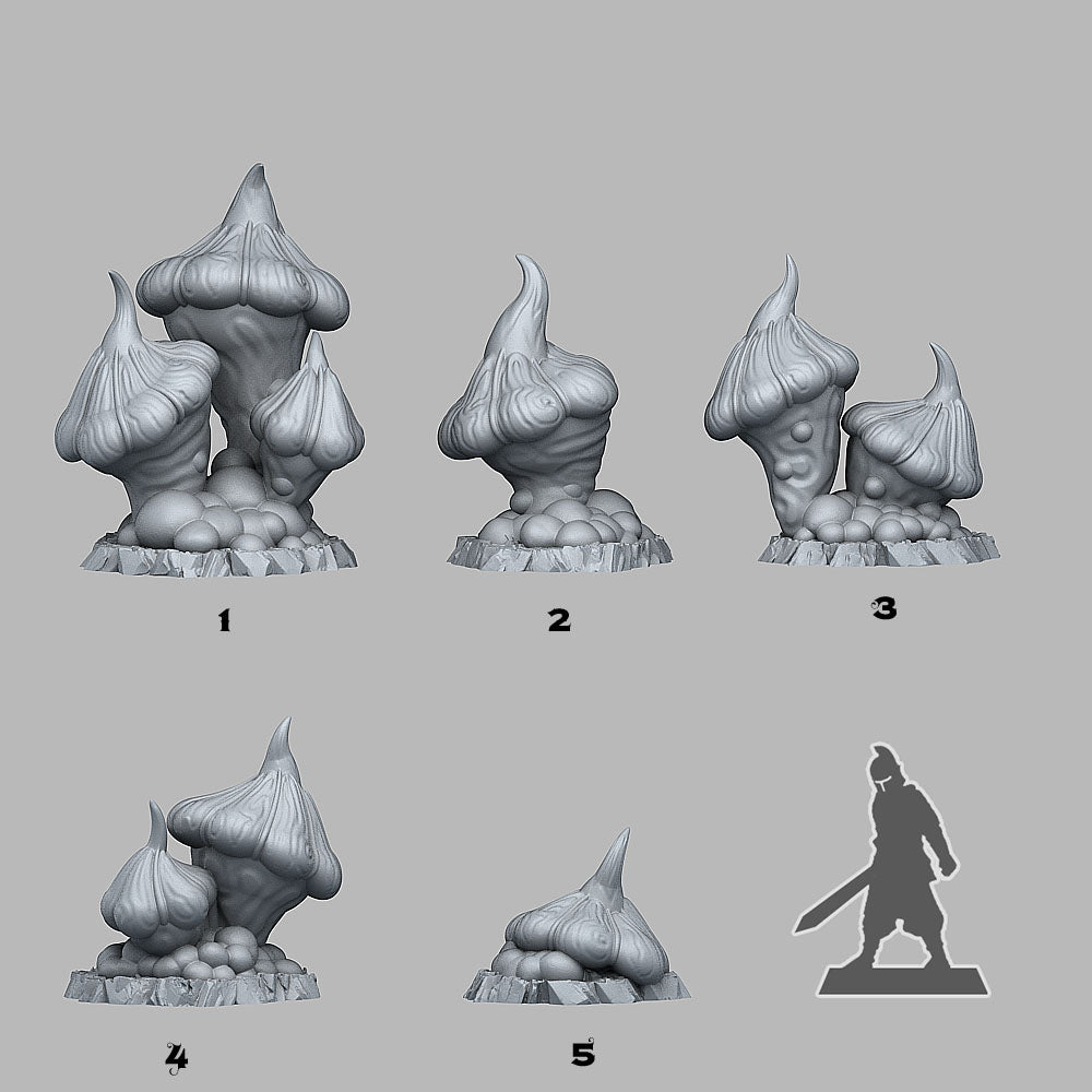 Nightmare Mushrooms - Plants & Rocks Okt - Print Your Monsters