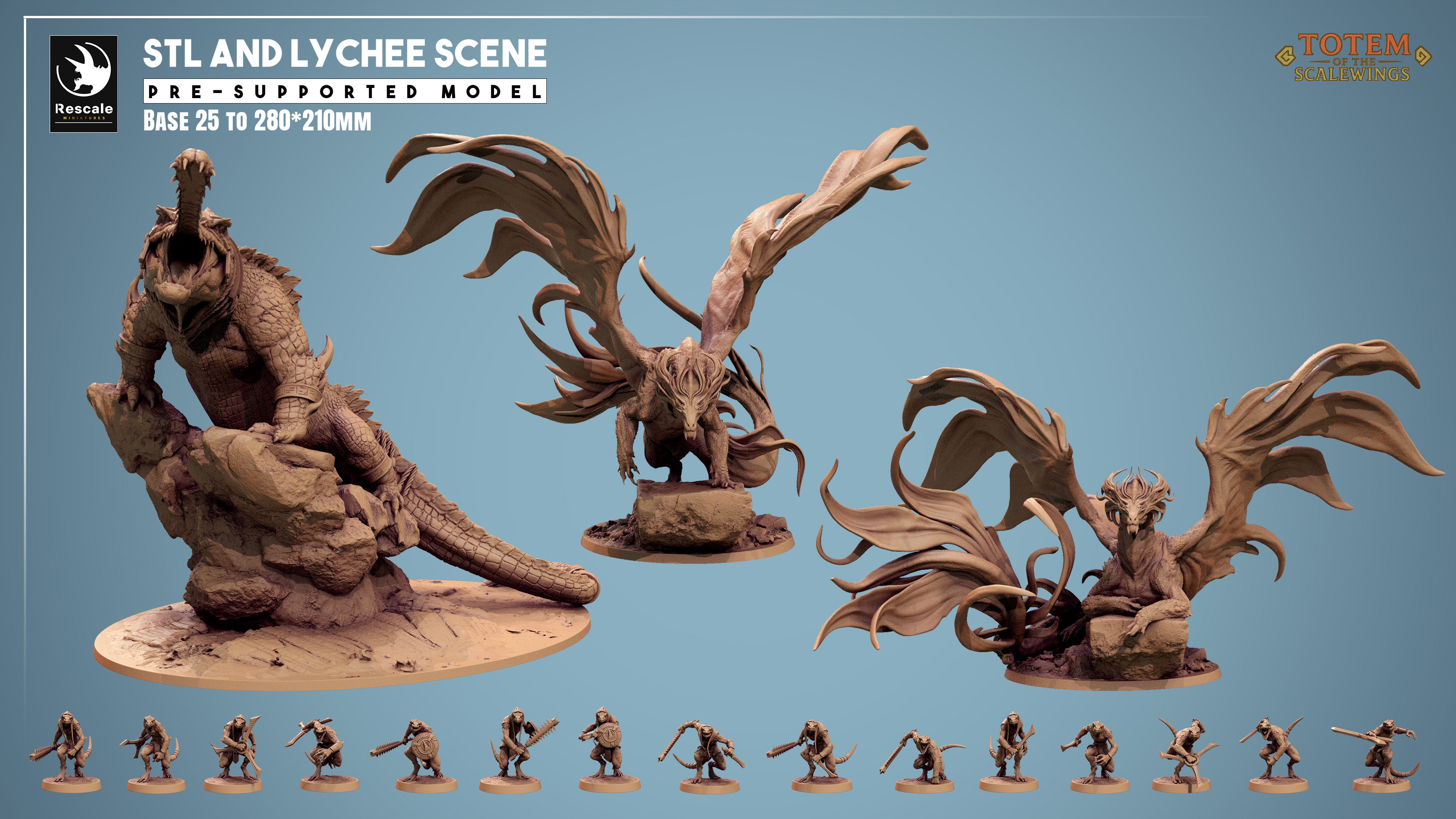Ixakar the Prime - aus der Reihe Totem of the Scalewings von Rescale Miniatures