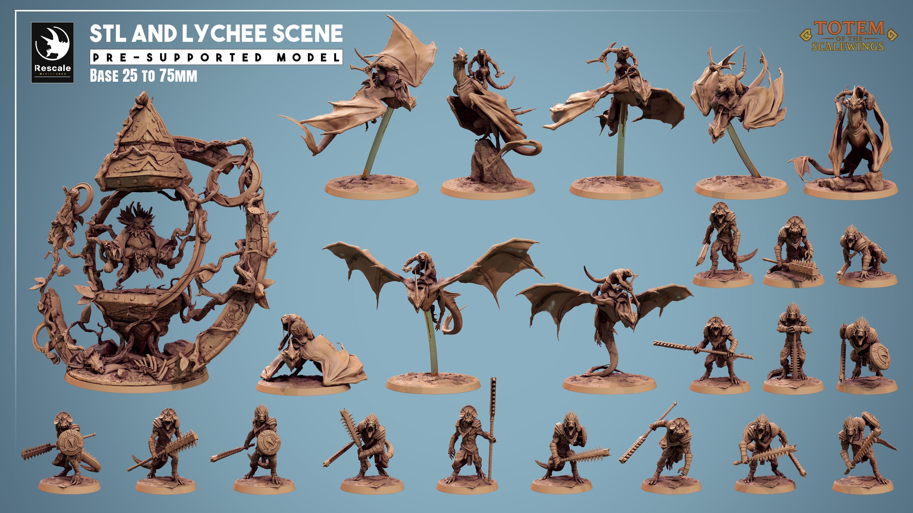Ixakar the Prime - aus der Reihe Totem of the Scalewings von Rescale Miniatures