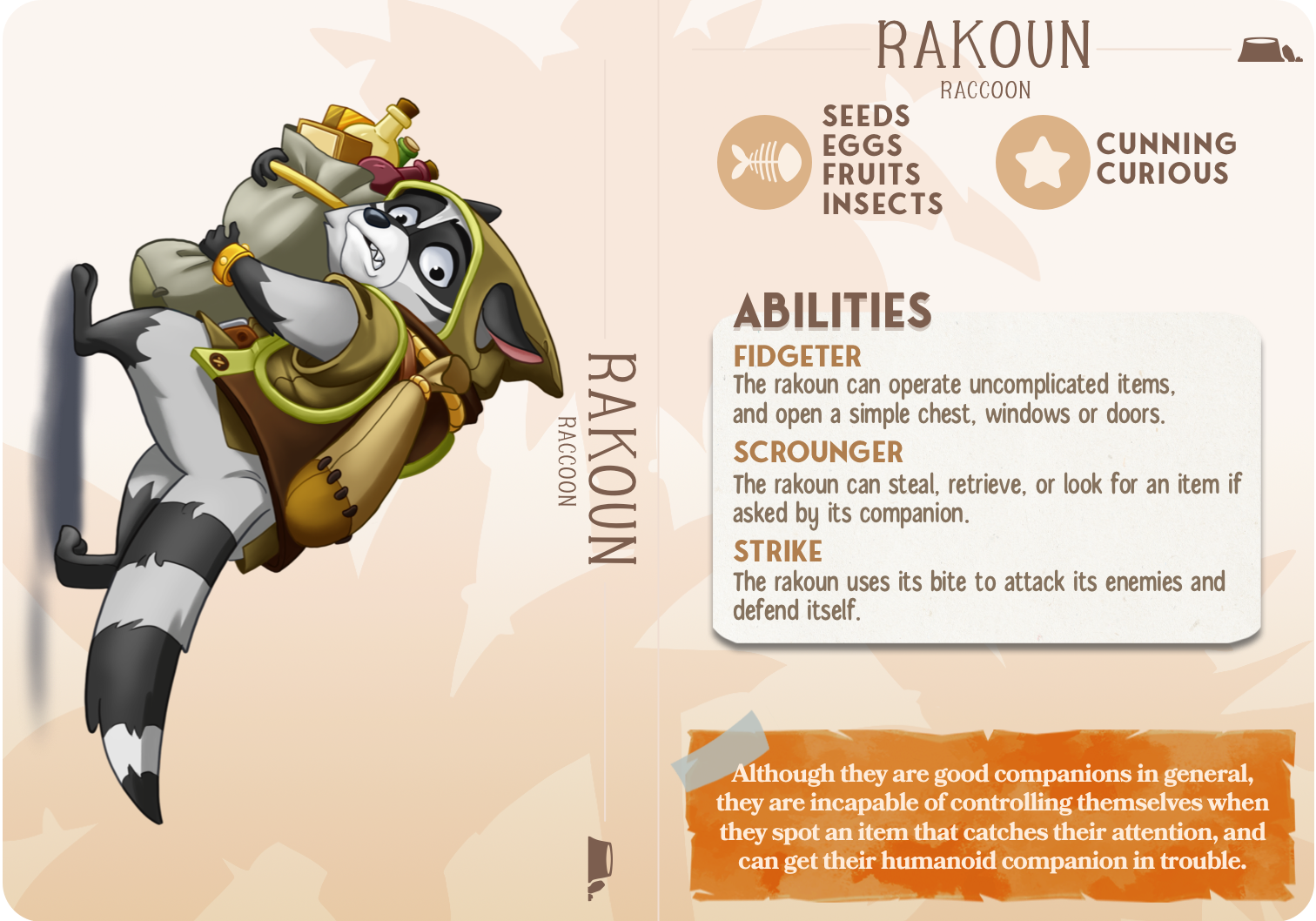 Raccoon - Burrowers - Rakoun - Animal Companions by Cornelia - Cast n Play