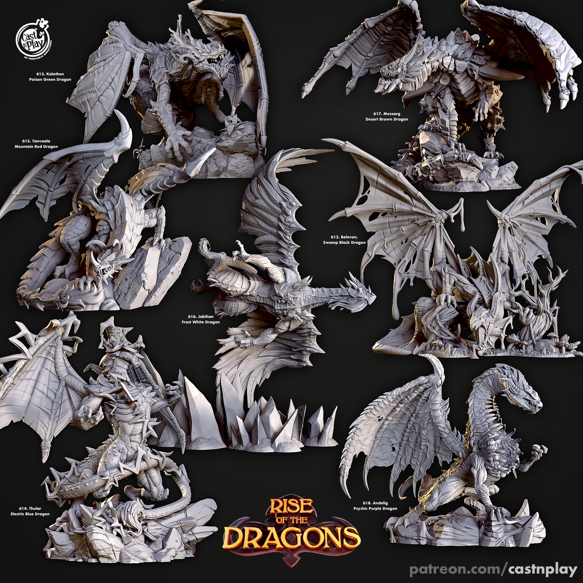 Thular, Electric Blue Dragon - Rise of the Dragons - Cast n Play