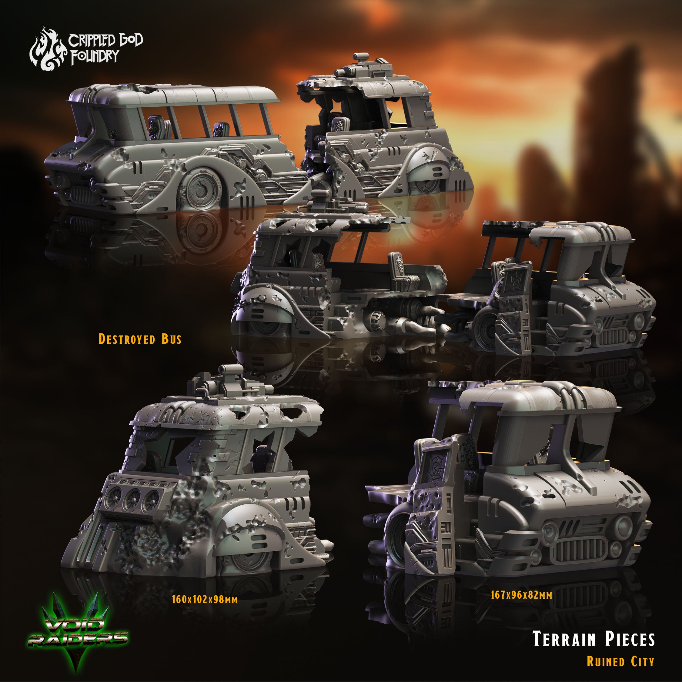 Ruined City Terrain Pieces - aus der Reihe Void Raiders von Crippled God Foundry