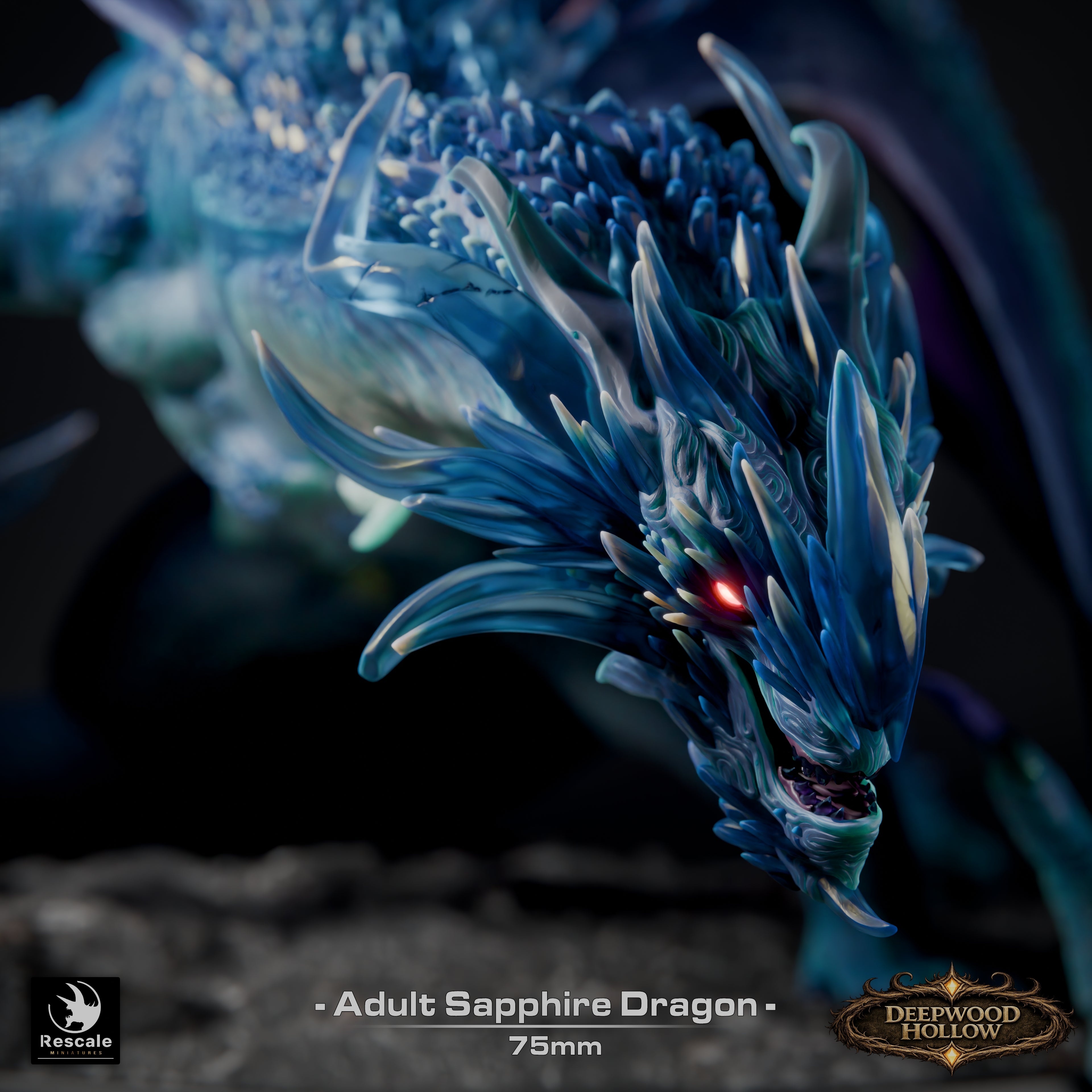 Sapphire Dragon Adult - Deepwood Hollow - Rescale Miniatures
