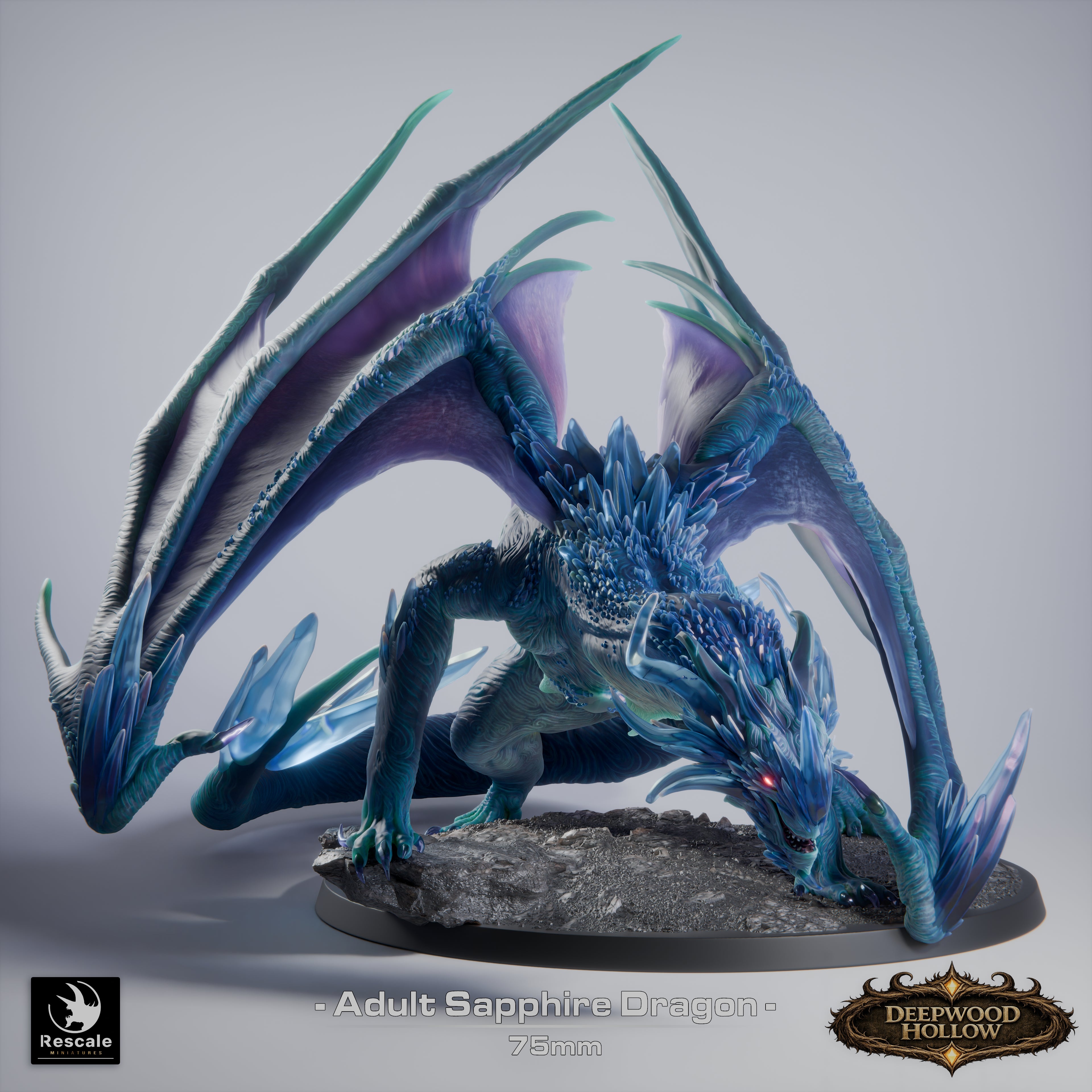 Sapphire Dragon Adult - Deepwood Hollow - Rescale Miniatures