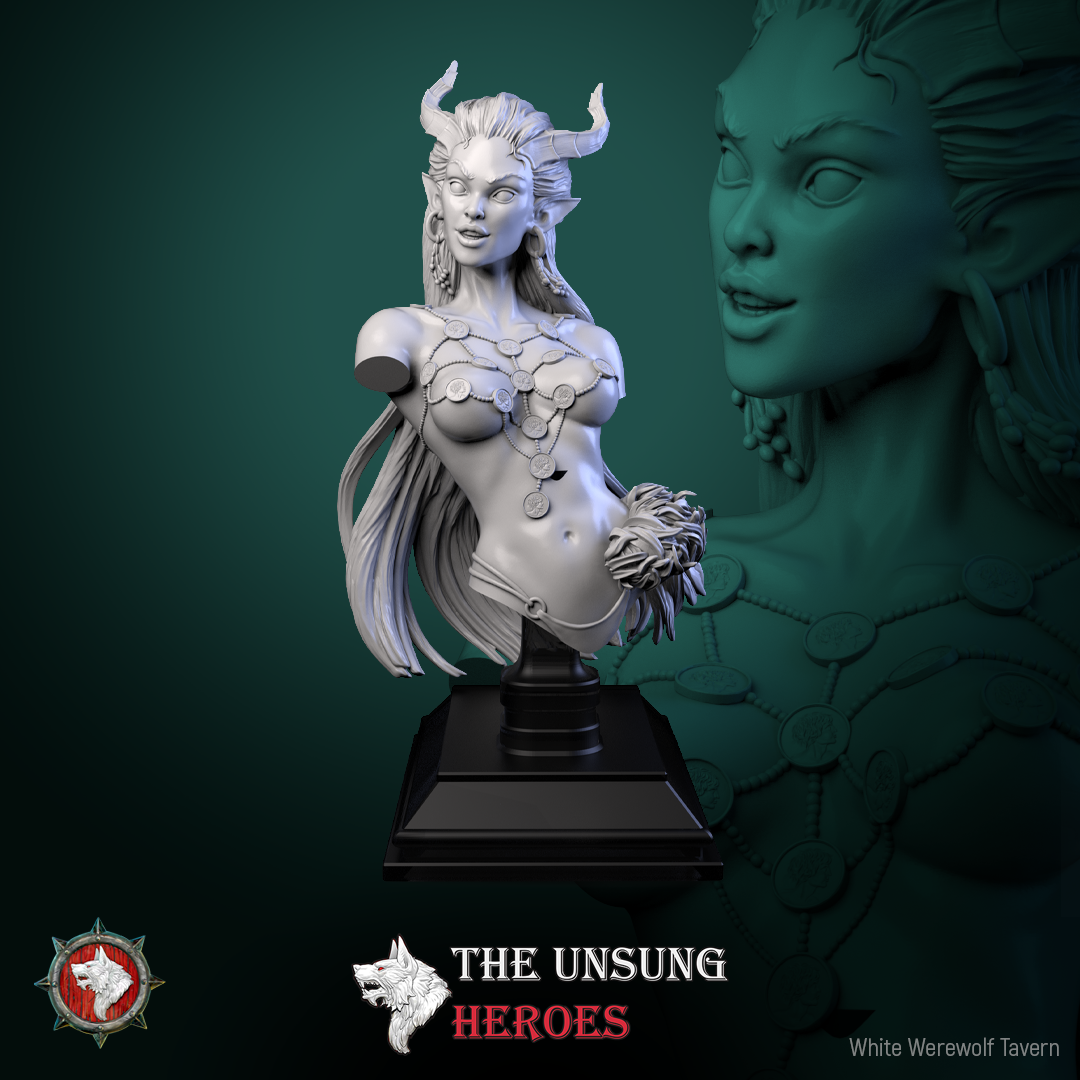 Madame Pachadora Bust with Base - from the series Cirque Phantasmagoria 1 - White Werewolf Tavern