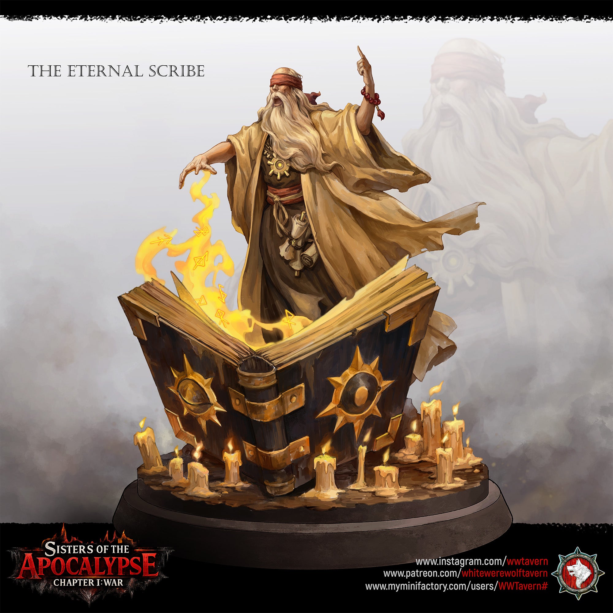 The Eternal Scribe Bust - Sisters of the Apocalypse - War - White Werewolf Tavern