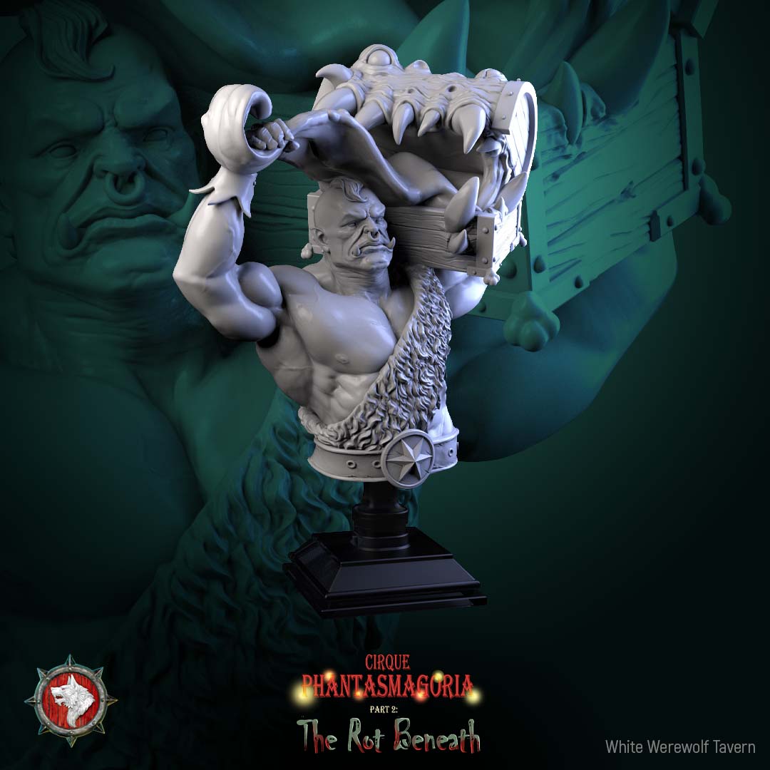 Madame Pachadora Bust with Base - from the series Cirque Phantasmagoria 1 - White Werewolf Tavern
