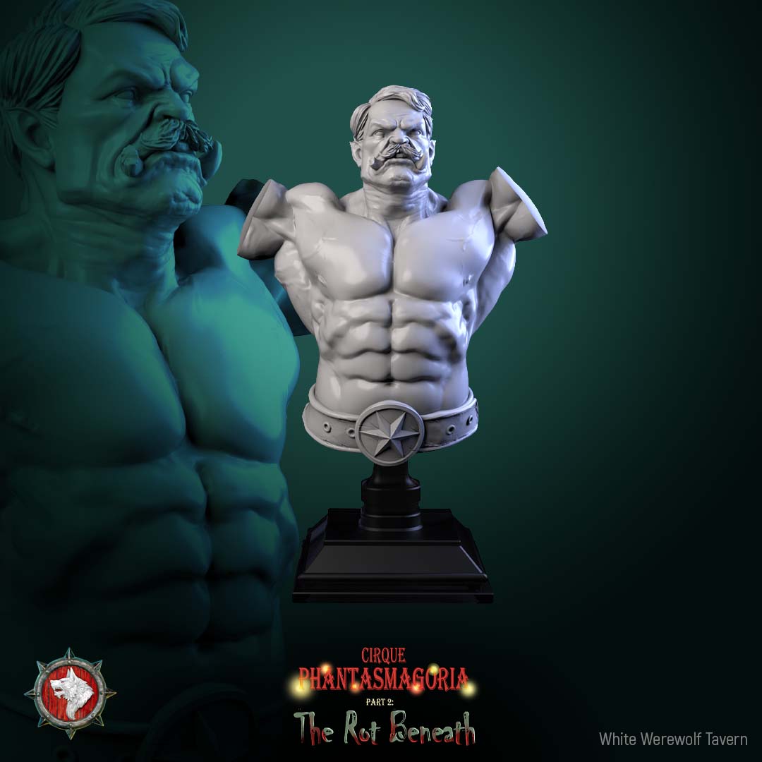 Madame Pachadora Bust with Base - from the series Cirque Phantasmagoria 1 - White Werewolf Tavern