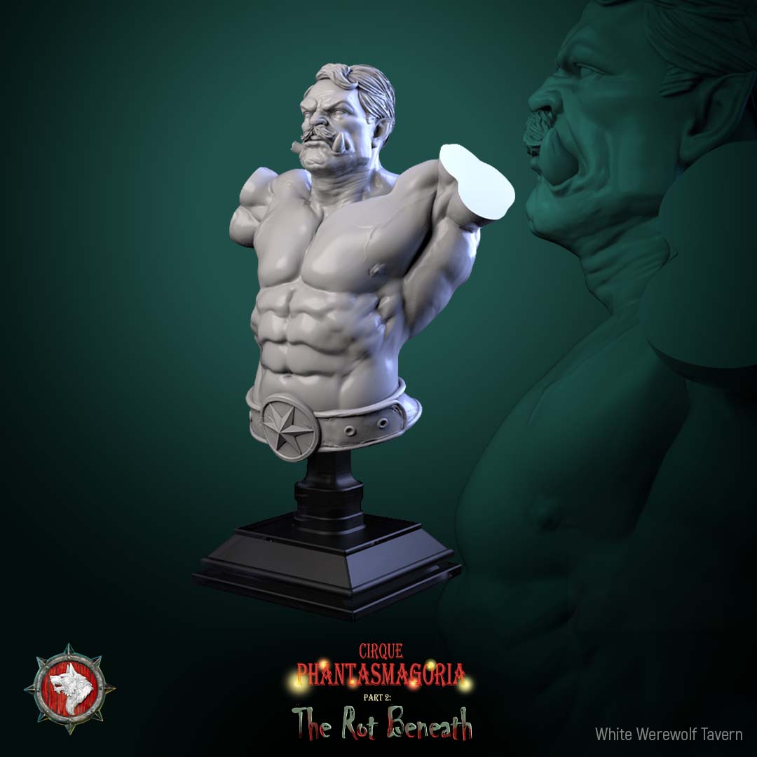 Madame Pachadora Bust with Base - from the series Cirque Phantasmagoria 1 - White Werewolf Tavern