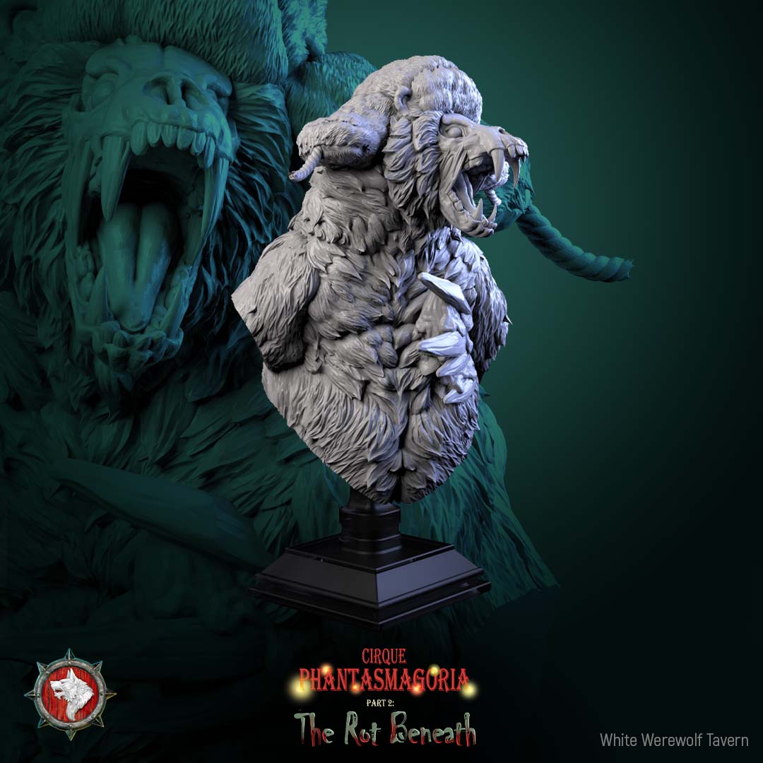 Madame Pachadora Bust with Base - from the series Cirque Phantasmagoria 1 - White Werewolf Tavern