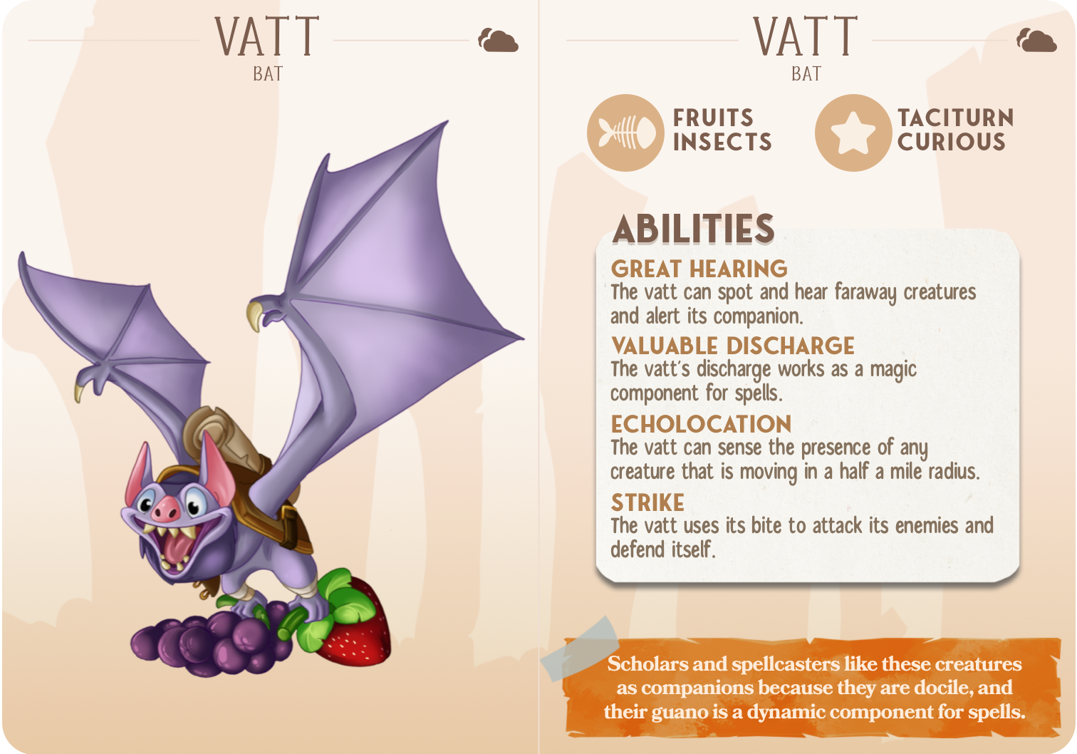 Bat - Flyers - Vatt - Animal Companions by Cornelia - Cast n Play