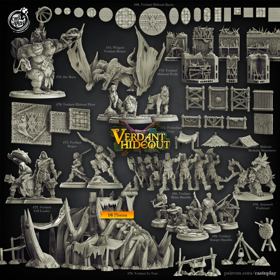Verdant Hideout Bases - Verdant Hideout - Cast n Play