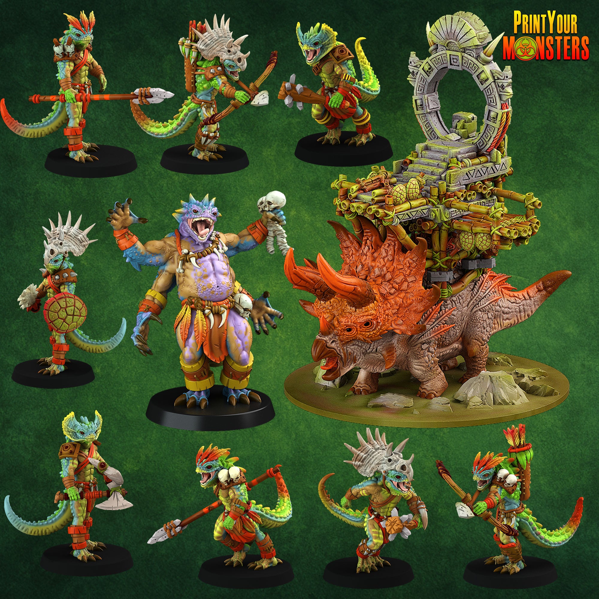 Triceratops - aus der Reihe Lizardmen Pack von Print Your Monsters