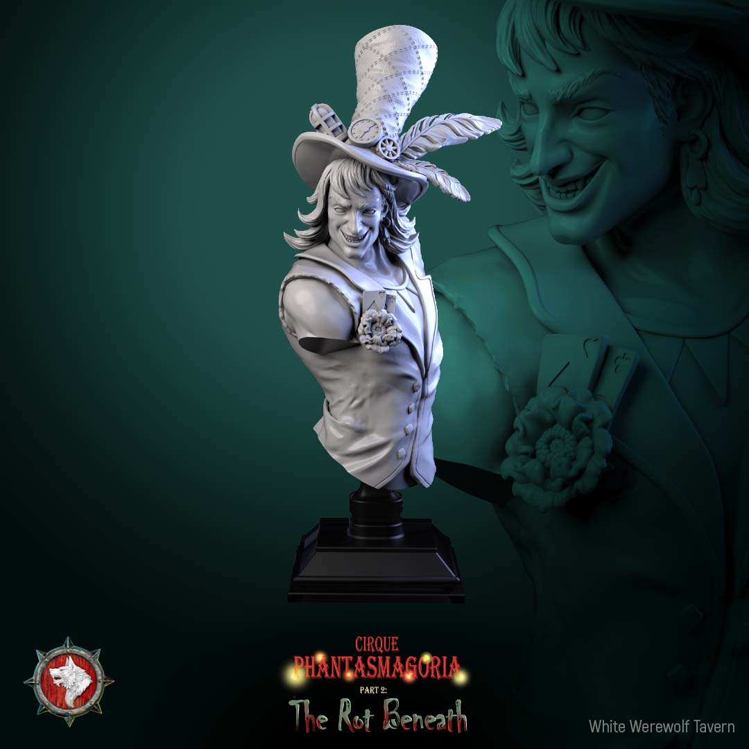 Madame Pachadora Bust with Base - from the series Cirque Phantasmagoria 1 - White Werewolf Tavern