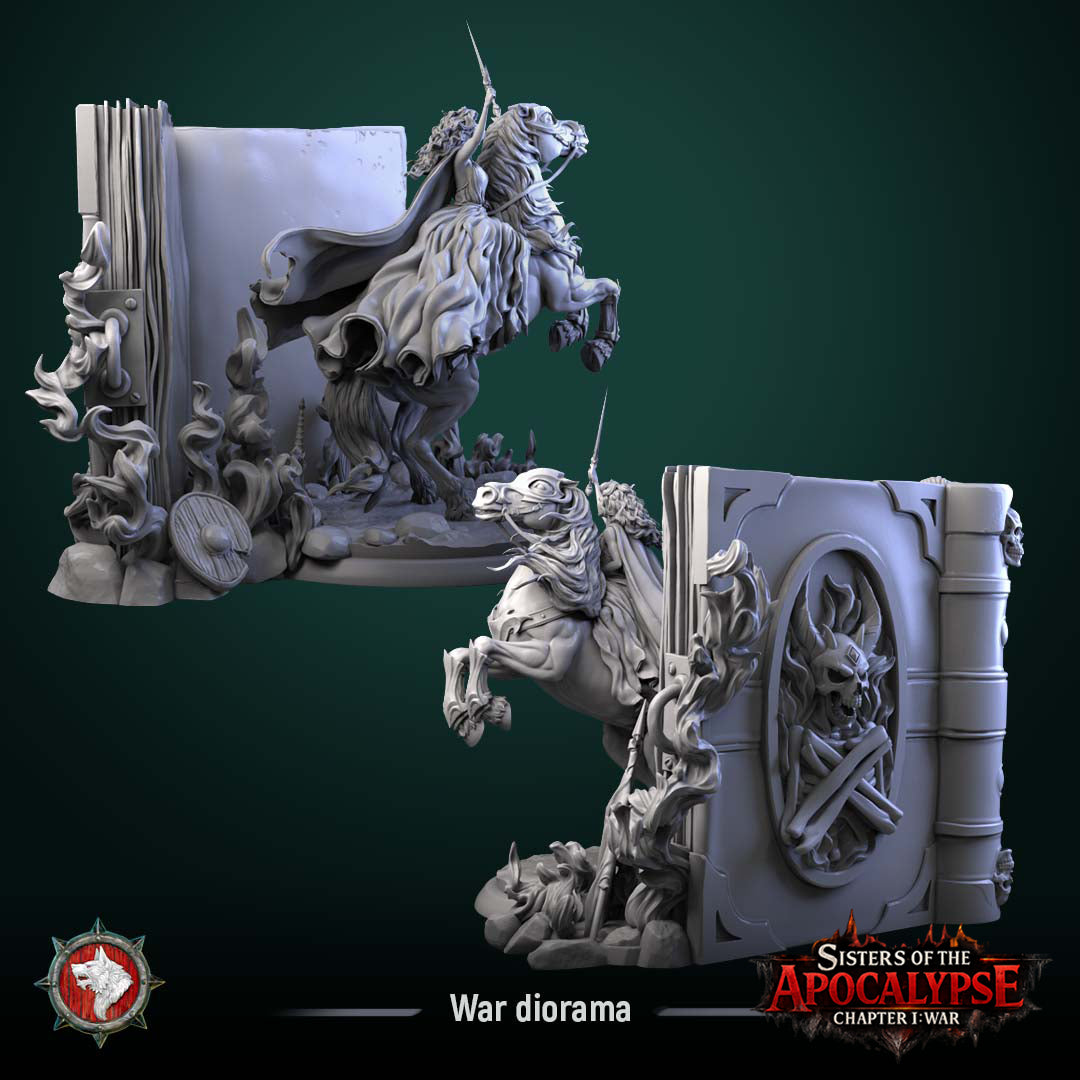 War on Horse on the Eternal Tome - Sisters of the Apocalypse - War - White Werewolf Tavern
