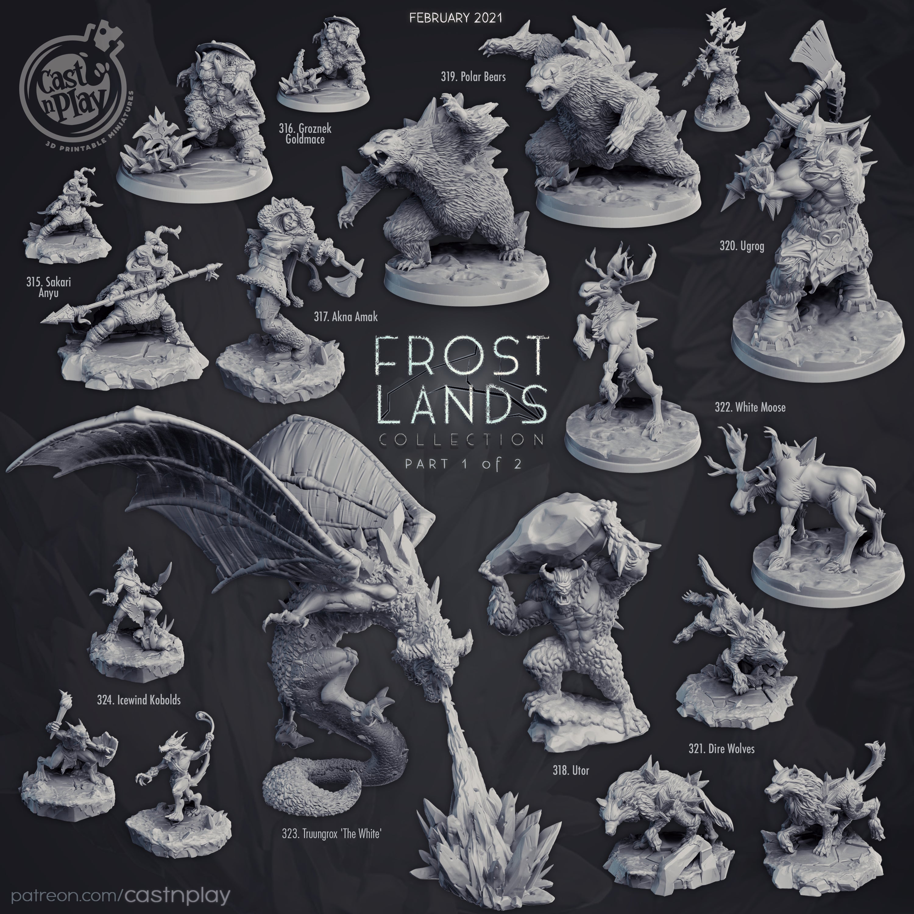 Dire Wolf - Frost Lands - Cast n Play