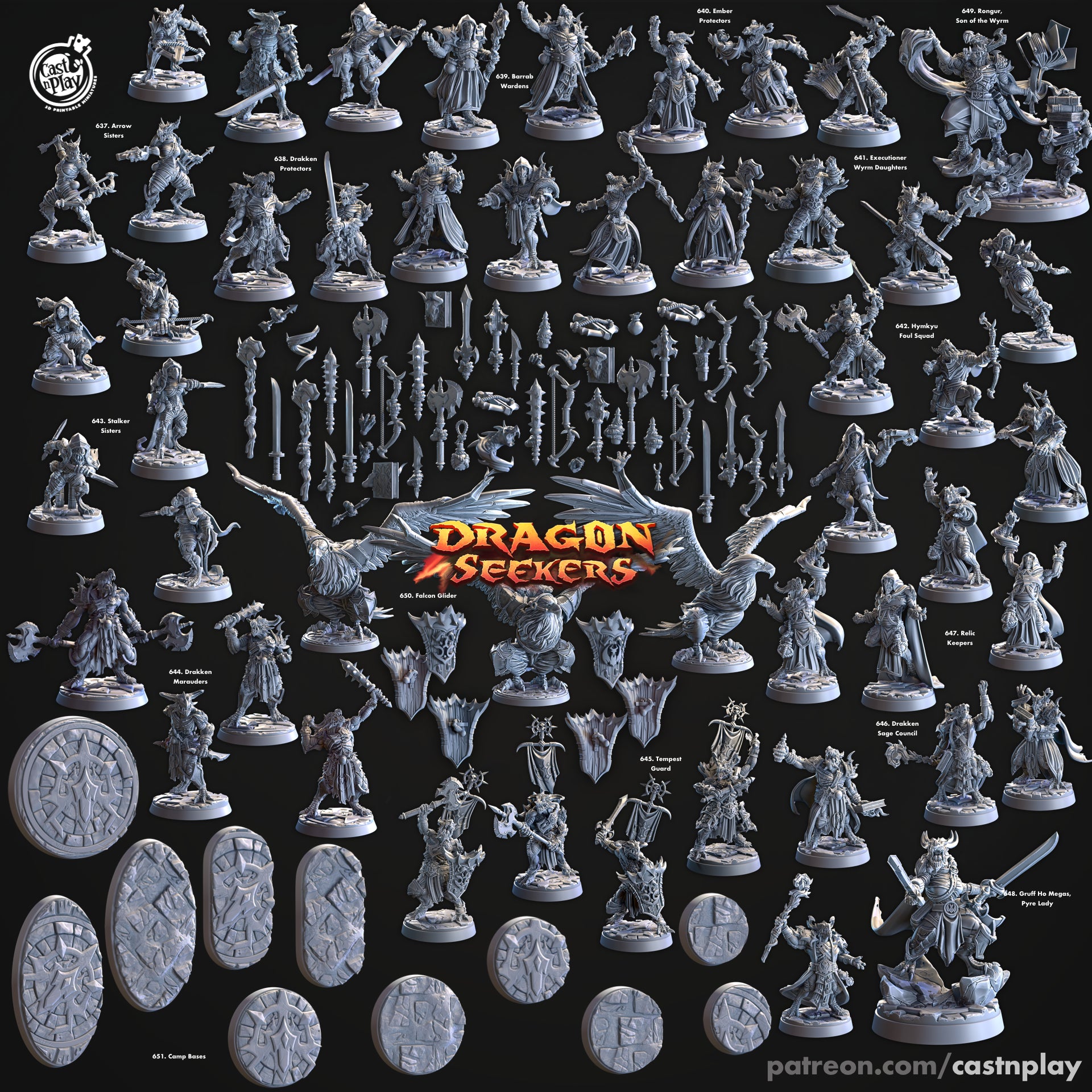 Gruff Ho Megas, Pyre Lady - Dragon Seekers - Cast n Play